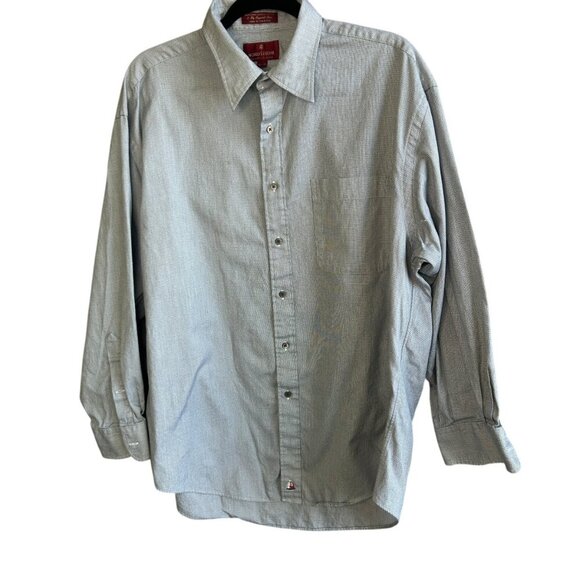 Nordstrom Vintage Men’s Gray  2 Ply Pinpoint Cotton Classic Fit Shirt 16.5 - Picture 3 of 9